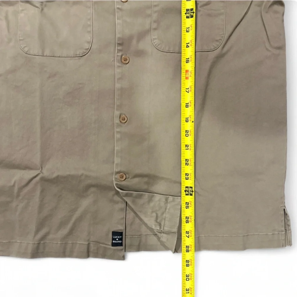 Lucky Brand Stretch Cotton Tan Utility Shirt Jacket Size Men’s Medium